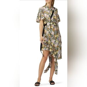 Rokh brand 100% silk split frill dress. MSRP $1208
